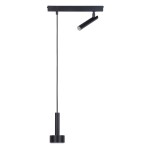 Lampa wisząca Stamp w kolorze czarnym z jednym źródłem światła G9 oraz jednym GX53. Posiada prostą, cylindryczną podstawę i smukły, ruchomy reflektor. Zawieszona na cienkim przewodzie, idealna do nowoczesnych wnętrz.