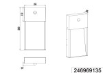 Kinkiet zewnętrzny Salmon z czujnikiem ruchu, wykonany w antracytowym kolorze z imitacją drewna. Produkt ma prostokątny kształt, wymiary 330x165x45 mm, z widoczną okrągłą obudową czujnika. Przeznaczony do montażu na ścianie.