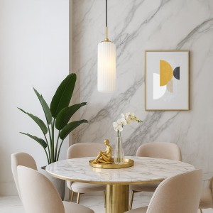 Vesta lampa wisząca 1xE27 złota/biały  ML1803