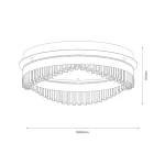 Lampa sufitowa LED 36W o barwie światła 4000K, w kolorze złotym. Okrągła konstrukcja z wymiarami Ø430mm i wysokości 130mm, ozdobiona detalami, idealna do nowoczesnych wnętrz.