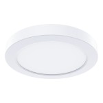 Plafon LED Evora Round D14 w kolorze białym, o mocy 6W CCT. Okrągły kształt, matowa powierzchnia, zamontowany sufitowo. Widoczna gładka, biała obudowa bez dodatkowych zdobień.