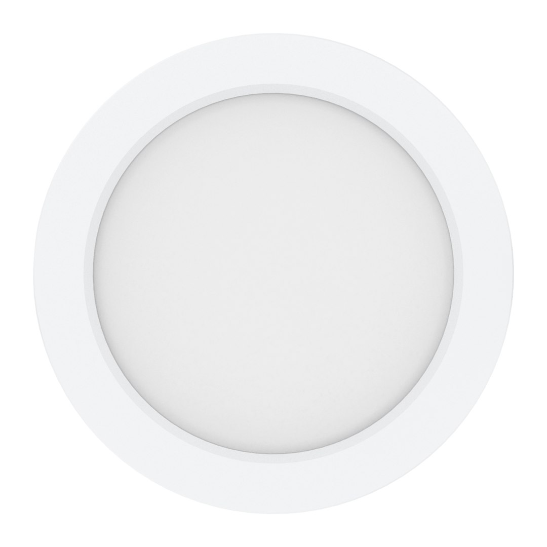 Plafon LED Evora Round D14 o mocy 6W, w kolorze białym. Okrągły kształt z matowym wykończeniem, z zamontowanym źródłem światła, widok z góry. Idealny do nowoczesnych wnętrz.