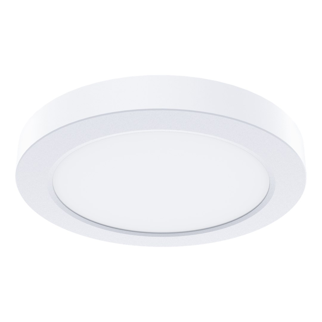 Plafon LED Evora Round D14 o mocy 6W w kolorze białym. Okrągły kształt z gładką, matową powierzchnią. Zainstalowany na suficie, widoczny z boku, idealny do oświetlenia wnętrz.
