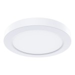 Plafon LED Evora Round D14 o mocy 6W w kolorze białym. Okrągły kształt z gładką, matową powierzchnią. Zainstalowany na suficie, widoczny z boku, idealny do oświetlenia wnętrz.