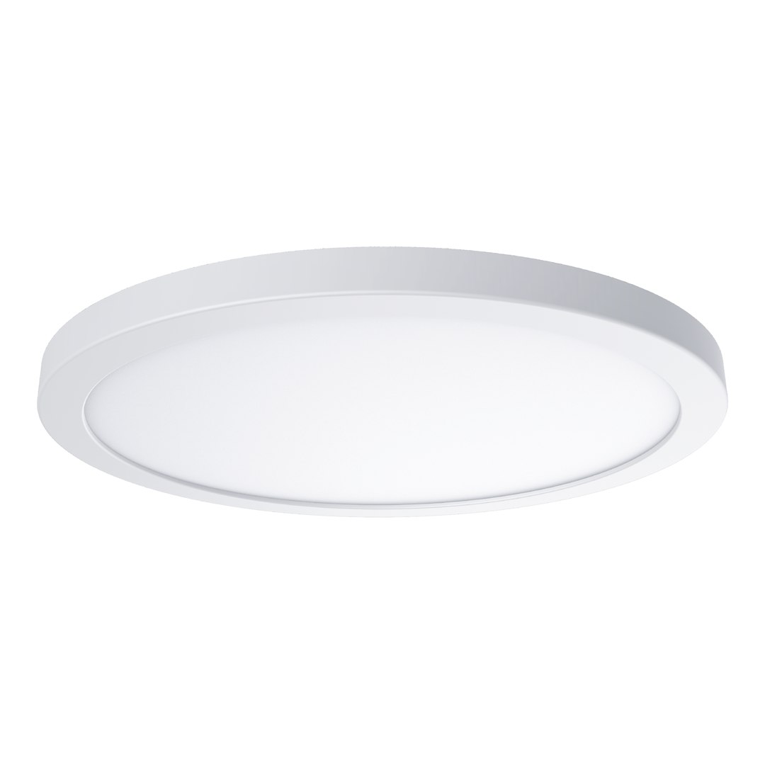 Plafon LED Evora Round D30, moc 24W, w kolorze białym. Okrągły kształt z gładką, matową powierzchnią. Montowany sufitowo, idealny do nowoczesnych wnętrz. Widok z boku, ukazujący prostą konstrukcję i jednolitą barwę.