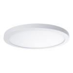 Plafon LED Evora Round D30, moc 24W, w kolorze białym. Okrągły kształt z gładką, matową powierzchnią. Montowany sufitowo, idealny do nowoczesnych wnętrz. Widok z boku, ukazujący prostą konstrukcję i jednolitą barwę.