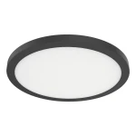 Plafon LED Evora Round D30 o mocy 24W w kolorze czarnym, okrągły kształt, z białym, matowym kloszem. Ujęcie z góry, widoczna subtelna ramka, idealny do nowoczesnych wnętrz.