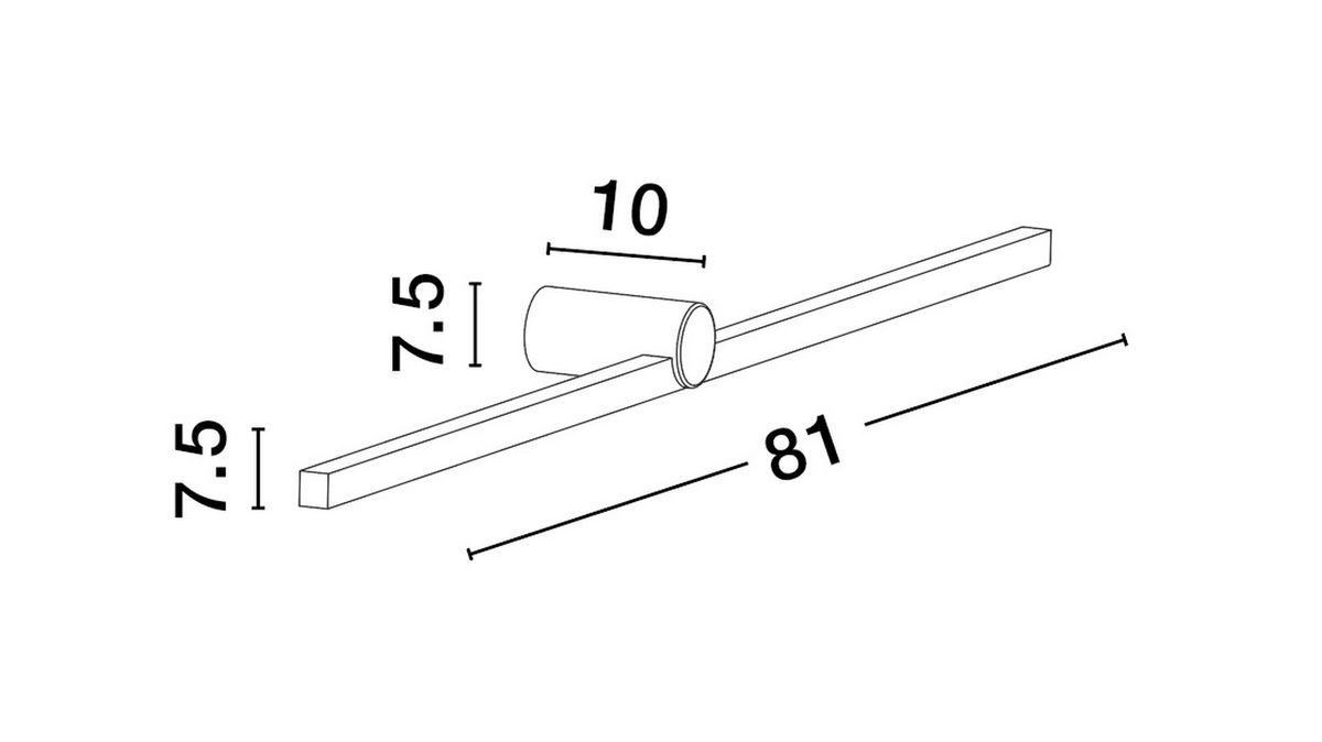 Rafael kinkiet LED w kolorze białym, z jedną żarówką o mocy 17W. Prosta konstrukcja z prostokątnym korpusem o wymiarach 81 cm długości, 7,5 cm szerokości i 7,5 cm wysokości. Posiada okrągły klosz o średnicy 10 cm.