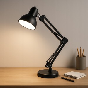 Lena lampka biurkowa 1xE27 z podstawą i uchwytem do stołu czarna