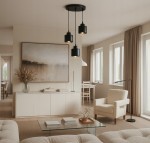 Elza lampa wisząca okrągła 3xE27 czarna