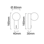 Kinkiet Boletta Parette Toupe IP44 w kolorze szarobeżowym, z pojedynczym gniazdem G9. Owalna oprawa o średnicy 80 mm, wysokości 165 mm i głębokości 30 mm, montowana na ścianie. Przeznaczenie do wnętrz i na zewnątrz.