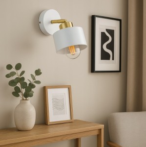 Elza kinkiet 1xE27 biały/złoty