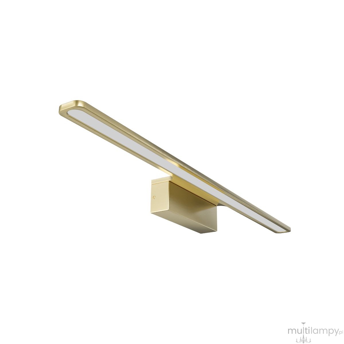 Luce Parette Old Gold kinkiet LED 11W CCT w kolorze złotym, z prostokątną podstawą i cienką, podłużną oprawą. Ujęcie z boku, ukazujące minimalistyczny design i eleganckie wykończenie. Idealny do nowoczesnych wnętrz.