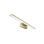 Luce Parette Old Gold 62 IP44 kinkiet LED 11W CCT w kolorze złotym, o prostokątnym kształcie z wbudowanym źródłem światła LED, zamontowany na ścianie, z minimalistycznym designem i gładką, metaliczną powierzchnią.