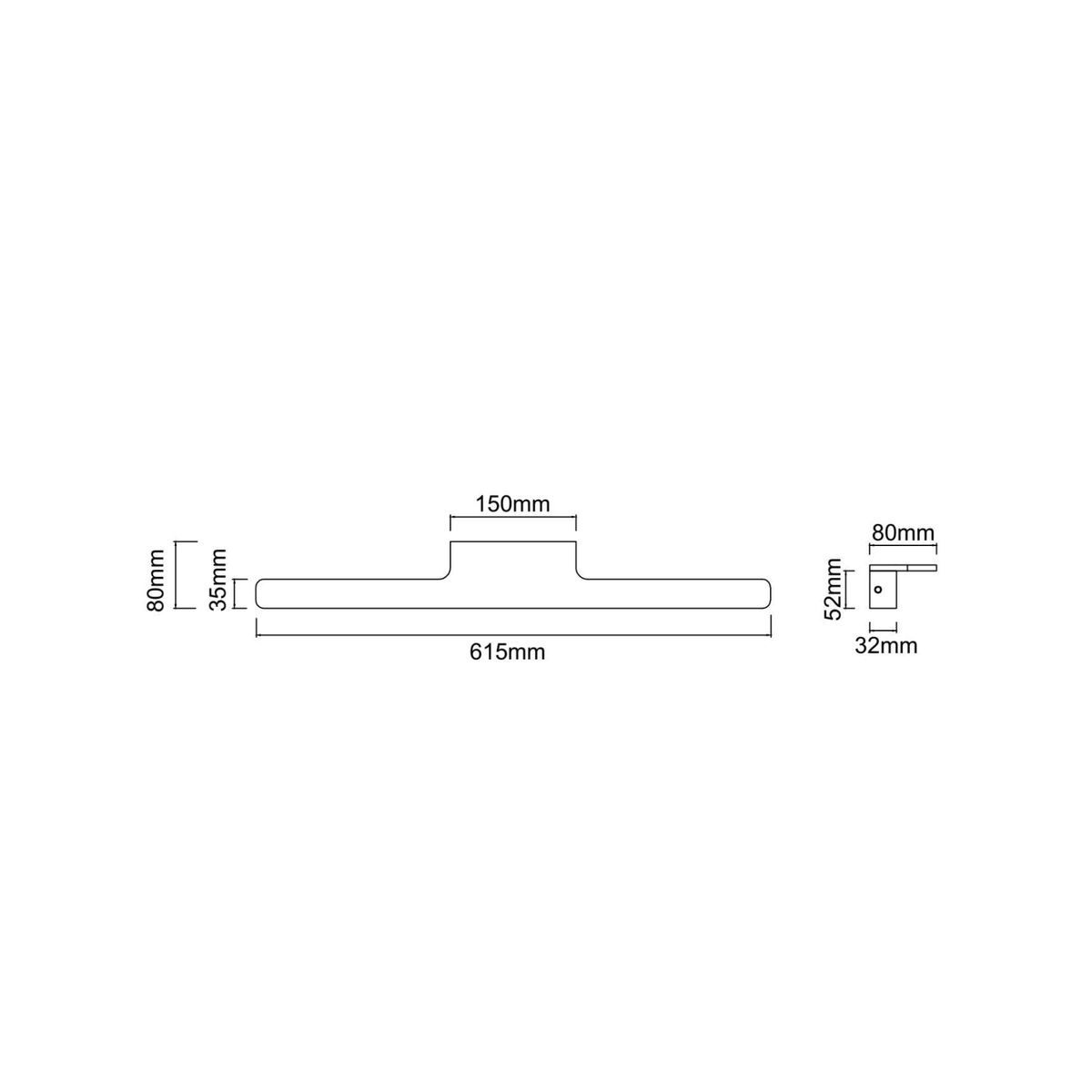 Luce Parette Nero 62 IP44 kinkiet LED 11W CCT w kolorze czarnym, o wymiarach 615 mm x 80 mm x 35 mm. Prosty, nowoczesny design z możliwością regulacji barwy światła. Montaż ścienny, z widocznym elementem mocującym.
