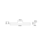 Luce Parette Nero 62 IP44 kinkiet LED 11W CCT w kolorze czarnym, o wymiarach 615 mm x 80 mm x 35 mm. Prosty, nowoczesny design z możliwością regulacji barwy światła. Montaż ścienny, z widocznym elementem mocującym.