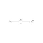 Kinkiet LED Luce Parette Cromo 92 IP44, o wymiarach 915 mm x 80 mm x 32 mm, w kolorze chromowanym. Prosty, prostokątny kształt z wbudowanym źródłem światła 12W CCT, idealny do nowoczesnych wnętrz.
