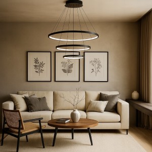 Coma lampa wisząca z pilotem 3xLED 77W CCT czarna