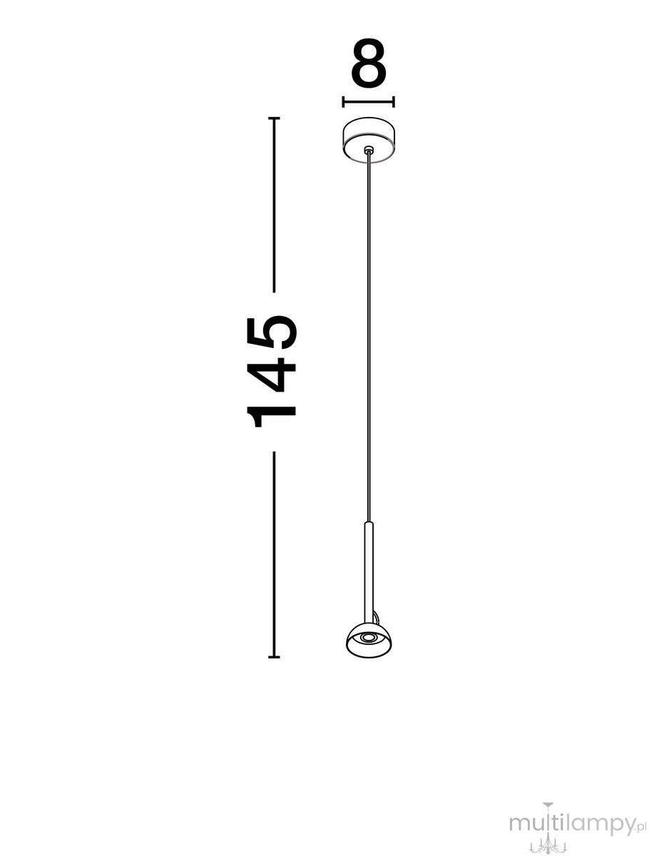 Lampa wisząca Achocalla 1xLED 5W w kolorze białym. Prosty, cylindryczny kształt z długim przewodem. Wymiary: wysokość 145 cm, średnica 8 cm. Minimalistyczny design, idealna do nowoczesnych wnętrz.
