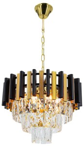 Bilbao lampa wisząca 4xE27 złota/czarna 6261/4 TR BL