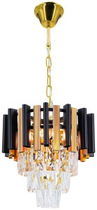 Bilbao lampa wisząca 3xE14 złota/czarna 6261/3 TR BL
