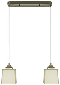 Kostka lampa wisząca 2xE27 mosiądz 6753/2 21QG