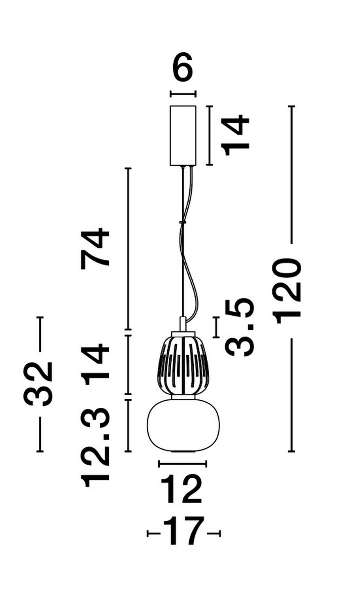 Lampa wisząca Arroyos z jednym źródłem LED 18W w kolorze złotym. Kształt cylindryczny z dekoracyjnym kloszem i przezroczystym elementem. Wymiary: wysokość 120 cm, średnica 12 cm. Zawieszona na cienkim przewodzie.