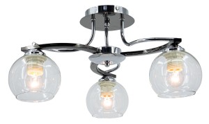 Cleo lampa sufitowa 3xE27 chrom/grafit 8912/3 9BC