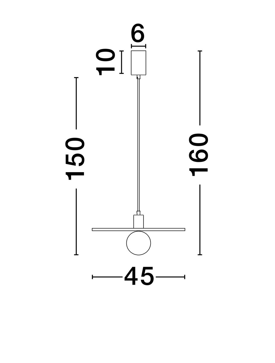 Lampa wisząca Asunta w kolorze czarnym i czerwonym z oprawą na żarówkę E27. Prosta konstrukcja z okrągłym kloszem i prostokątnym stelażem, zawieszona na cienkim przewodzie. Wymiary: wysokość 150 cm, szerokość 45 cm.