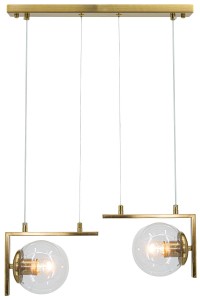 Brava lampa wisząca 2xE27 mosiądz 8335/2 DTR
