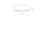 Lampa sufitowa Cedro L w kolorze beżowym, o średnicy 78 cm i wysokości 20 cm, z oprawą na jedną żarówkę E27. Prosty, okrągły kształt, idealna do nowoczesnych wnętrz.