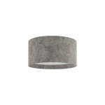 Lampa sufitowa Lago S z jednym źródłem światła E27, w kolorze szarym. Okrągły klosz wykonany z materiału o teksturowanej powierzchni, umieszczony w pozycji wiszącej, z białym wnętrzem. Prosta forma, idealna do nowoczesnych wnętrz.