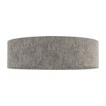 Lampa sufitowa Lago M w kolorze szarym, o cylindrycznym kształcie, przeznaczona na cztery źródła światła E27. Wykonana z teksturowanego materiału, montowana na suficie, widoczna z boku.