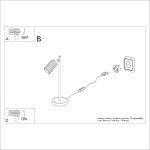 Lampka stołowa Karbon 1xGU10 w kolorze taupe, z okrągłą podstawą i cylindrycznym kloszem z rowkowanej faktury. Widoczny przewód z włącznikiem, ustawiona w pozycji stojącej, idealna do biura lub na stół.