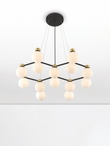 Caminos lampa wisząca 14xG9 czarna złota LE44544