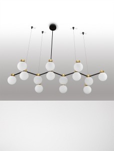 Caminos lampa wisząca 14xG9 czarna złota LE44545