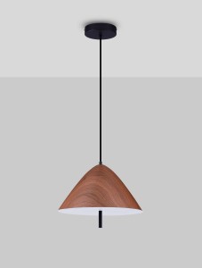 Carapari lampa wisząca 1xLED 17W czarna ciemne drewno LE44814
