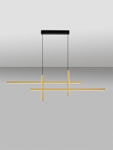 Charazani lampa wisząca 1xLED 43W czarna złota LE44817