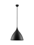 Lampa wisząca Chayanta 3xE27 w kolorze czarnym, o smukłym kształcie w formie stożka. Zawieszona na cienkim kablu, z okrągłym stropem. Idealna do nowoczesnych wnętrz, minimalistyczny design podkreśla elegancję przestrzeni.