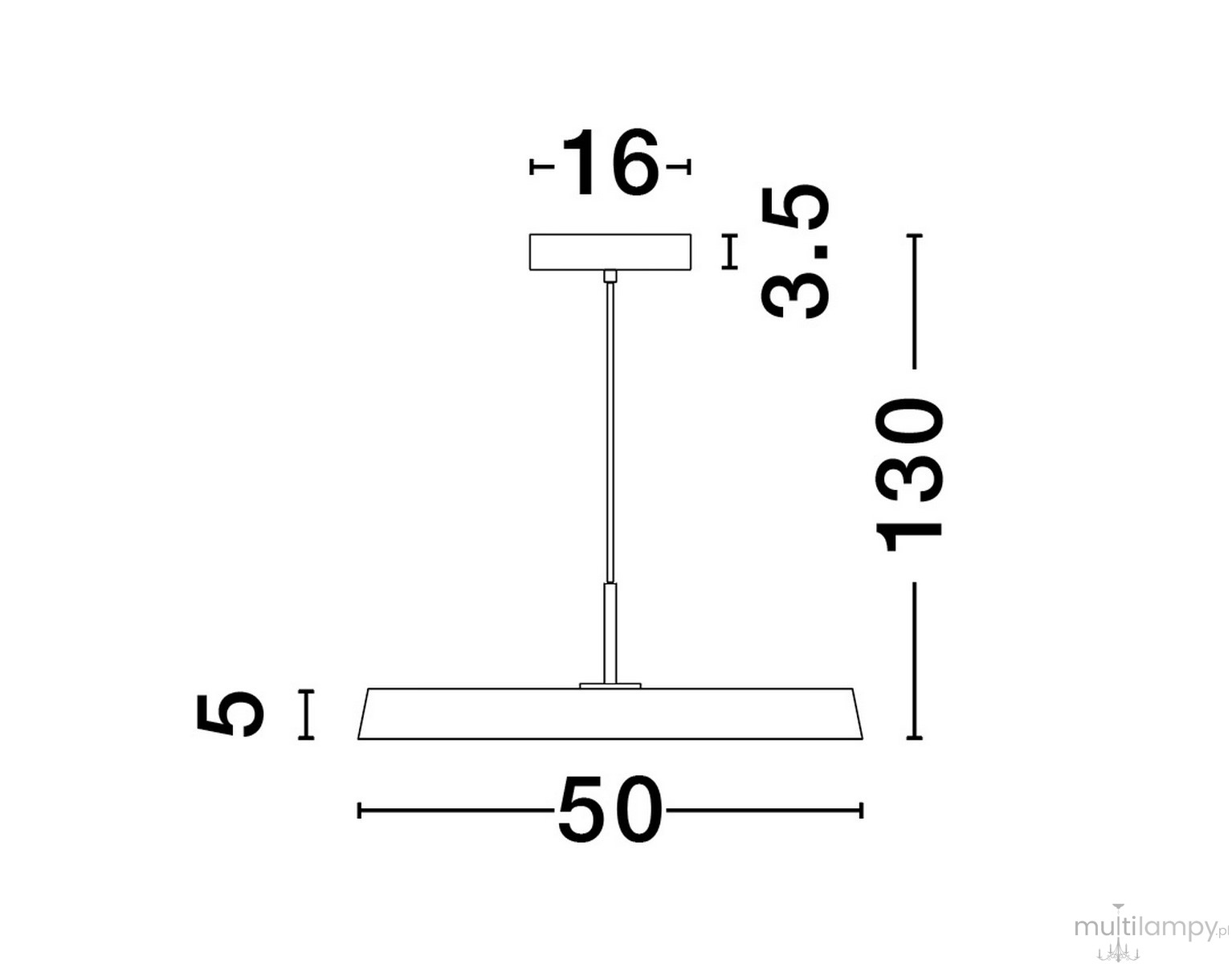 Lampa wisząca Coruna 1xLED 37W w kolorze czarnym, o prostokątnym kloszu, zawieszona na cienkim, regulowanym przewodzie. Wymiary: długość 50 cm, szerokość 5 cm, wysokość 130 cm. Minimalistyczny design, idealna do nowoczesnych wnętrz.