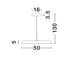 Lampa wisząca Coruna 1xLED 37W w kolorze czarnym, o prostokątnym kloszu, zawieszona na cienkim, regulowanym przewodzie. Wymiary: długość 50 cm, szerokość 5 cm, wysokość 130 cm. Minimalistyczny design, idealna do nowoczesnych wnętrz.