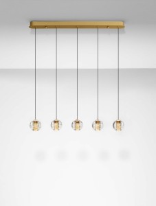 Cuyo  lampa wisząca 5xLED 16W złota LE44720