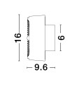 Kinkiet Espinar 1xLED 6W w kolorze złotym, o wymiarach 16 cm wysokości, 9.6 cm szerokości i 6 cm głębokości. Produkt z prostą, nowoczesną formą, przeznaczony do montażu na ścianie. Idealny do oświetlenia wnętrz.