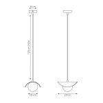 Lampa wisząca Ritual 1xG9 w kolorze czarnym, z metalowym stelażem i okrągłym kloszem. Wymiary: wysokość max 120 cm, szerokość klosza 20 cm, średnica podstawy 8 cm. Stylowy design idealny do nowoczesnych wnętrz.