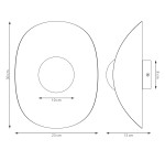 Kinkiet Fiero XL w kolorze mokka, z okrągłym kloszem o wymiarach 23 cm x 30 cm, montowany na ścianie. Klosz ma średnicę 10 cm oraz grubość 8 cm. Prosty, nowoczesny design, idealny do wnętrz.