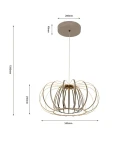 Lampa wisząca Salo 1xLED 55W w kolorze piaskowym i czarnym, o średnicy 545 mm i wysokości 250 mm. Posiada metalową konstrukcję z falistymi elementami. Zawieszona na białym przewodzie, montowana pod sufitem.