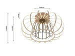 Lampa sufitowa Salo 1xLED 55W w kolorze piaskowym i czarnym, o okrągłym kształcie. Widoczna konstrukcja z metalowych prętów w stylu nowoczesnym. Wymiary: średnica 20 cm, wysokość 29 cm, głębokość 25 cm.