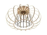 Lampa sufitowa Salo 1xLED 55W, w kolorze piaskowym z czarnymi elementami. Okrągła konstrukcja z metalowych prętów w kształcie klosza, z widocznym źródłem światła w środku, montowana na suficie. Wymiary: średnica klosza około 45 cm.