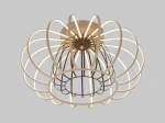 Lampa sufitowa Salo 1xLED 55W w kolorze piaskowym i czarnym, o nowoczesnym, ażurowym kształcie, montowana na suficie. Widoczne metalowe elementy i oprawa LED w formie delikatnych, okrągłych linii.