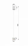 Lampa wisząca Quiberon 1xLED 8W w białym kolorze, z cylindrycznym mocowaniem o średnicy 80 mm i zwisającą częścią o średnicy 96 mm. Wysokość całkowita wynosi 1800 mm, a wysokość mocowania to 110 mm. Prosty design, idealna do nowoczesnych wnętrz.